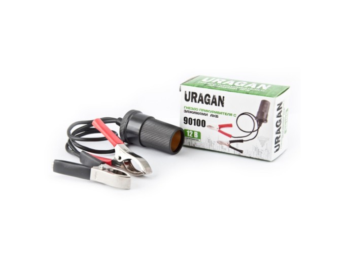 Перехідник в прикурювач Uragan з зажимами АКБ, ціна: 65 грн.