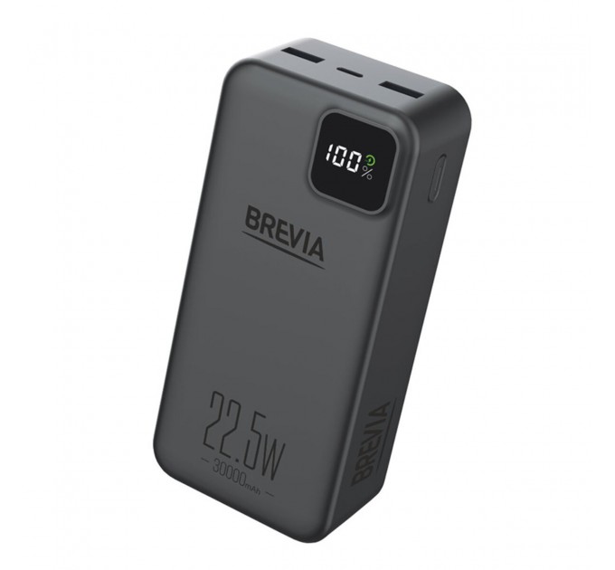 Повербанк (Power Bank) Brevia 30000mAh 22,5W Li-Pol, LCD чорний, ціна: 899 грн.