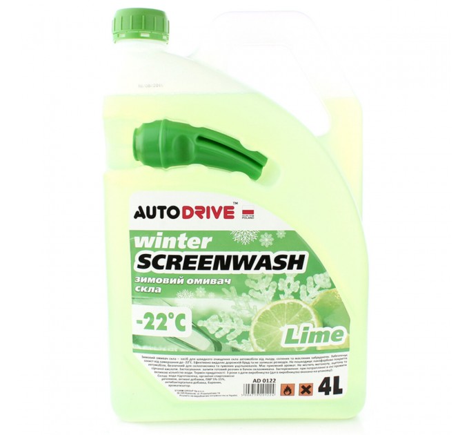 Омыватель стекла AutoDrive -22°C зимний Lime готовый 4л, цена: 346 грн.
