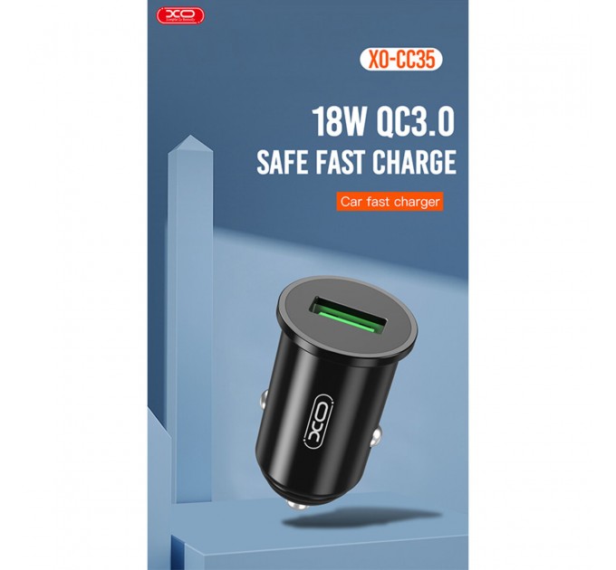 Автомобильное зарядное устройство XO CC35 QC3.0 18W черный, цена: 129 грн.