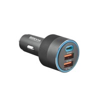 Автомобильное зарядное устройство Brevia ePower TriCharge 66W 1xUSB-C+2xUSB-A черный