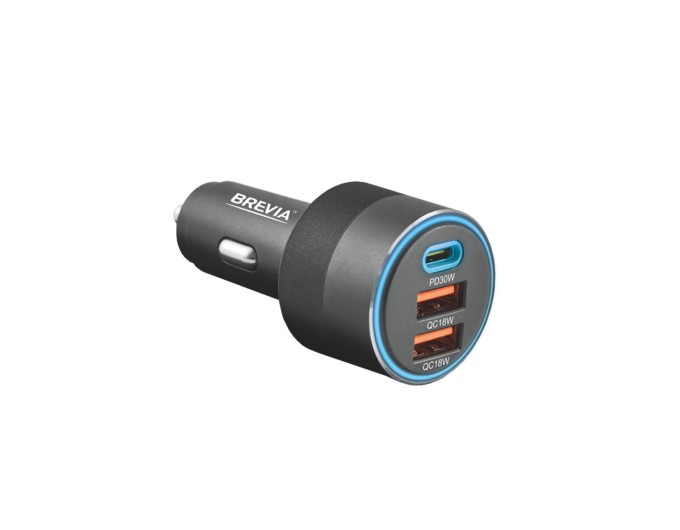 Автомобильное зарядное устройство Brevia ePower TriCharge 66W 1xUSB-C+2xUSB-A черный, цена: 627 грн.