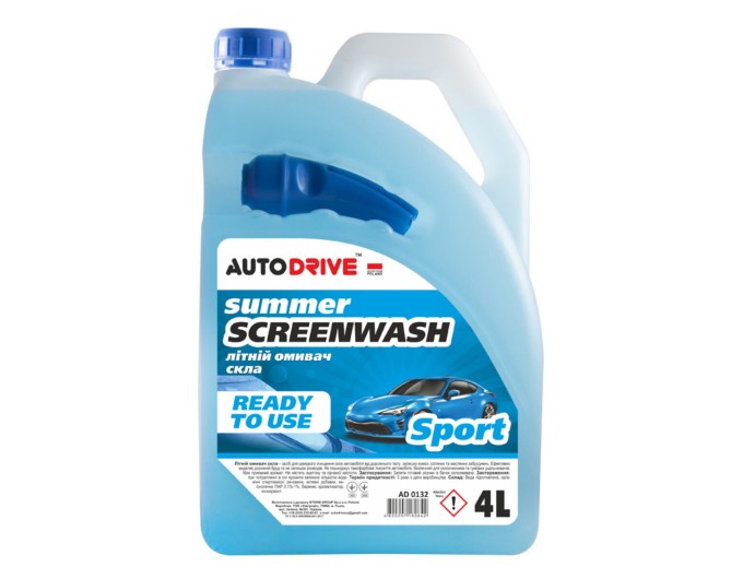Омивач скла AutoDrive літній Sport готовий 4л, ціна: 180 грн.