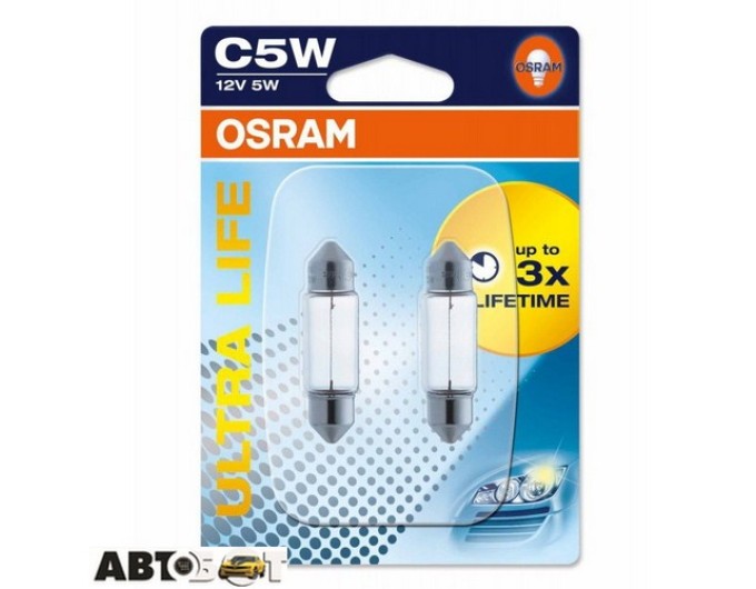 Лампа розжарювання Osram ULTRA LIFE C5W 12V 6418ULT-02B (2 шт.), ціна: 112 грн.