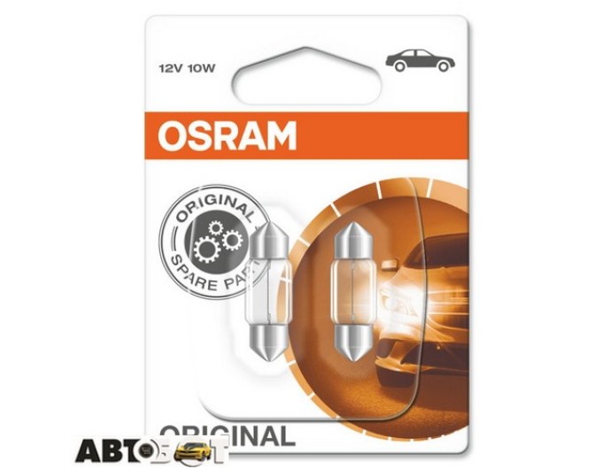 Лампа накаливания Osram ORIGINAL C10W 12V 6438-02B (2 шт.), цена: 123 грн.