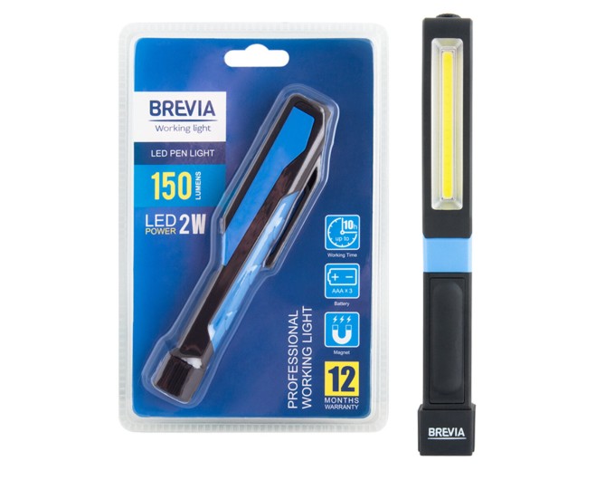 Фонарь инспекционный Brevia LED Pen Light 2W LED, 150lm, IP20, IK05, 3xAAA, цена: 188 грн.