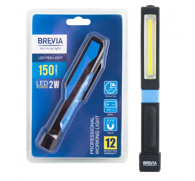Фонарь инспекционный Brevia LED Pen Light 2W LED, 150lm, IP20, IK05, 3xAAA, цена: 179 грн.