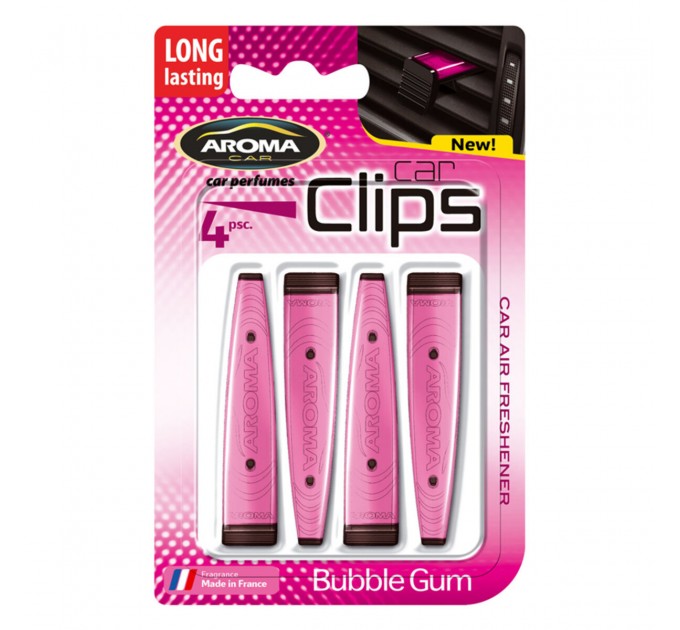 Ароматизатор Aroma Car Clips Bubble Gum, 4x5g жидкий, цена: 117 грн.