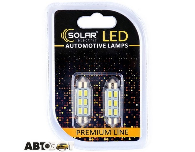 LED лампа SOLAR SV8.5 T11x41 12V 6SMD 5730 CANBUS white SL1361 (2 шт.), ціна: 95 грн.
