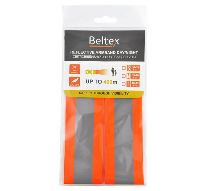 Світловідбиваюча пов'язка Beltex помаранчева день/ніч M 35-40см, ціна: 68 грн.