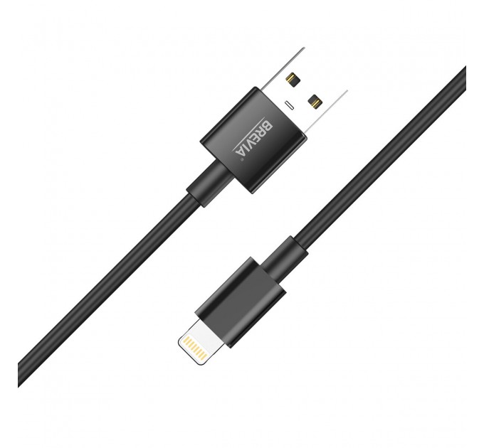 Кабель Brevia USB to Lightning 2,4А 1м, черный ZIP, цена: 109 грн.
