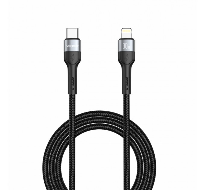 Кабель Winso Pro Type-C to Lightning 30W TPE+плетение 2м черный, цена: 214 грн.