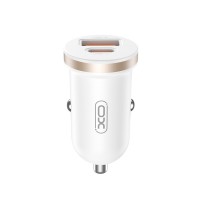 Автомобильное зарядное устройство XO CC56 Plastic mini 30W белый