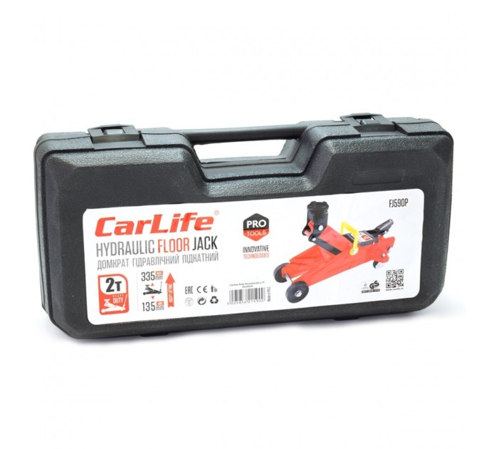 Домкрат гидравлический подкатный CarLife 2т 135-335мм в кейсе, цена: 2 323 грн.