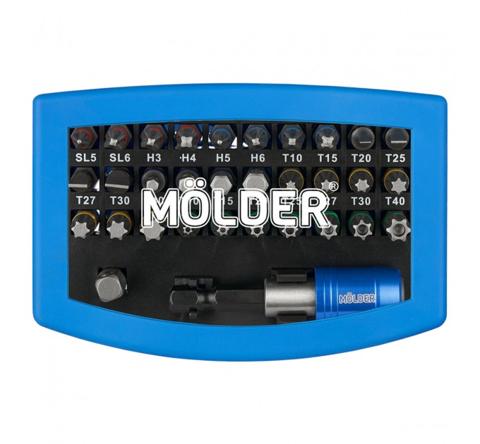 Набор бит Molder с держателем магнитным 25мм 32шт (цветная маркировка), цена: 374 грн.