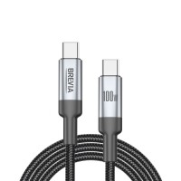 Кабель Brevia Type-C to Type-C 100W 1,2м, черный box