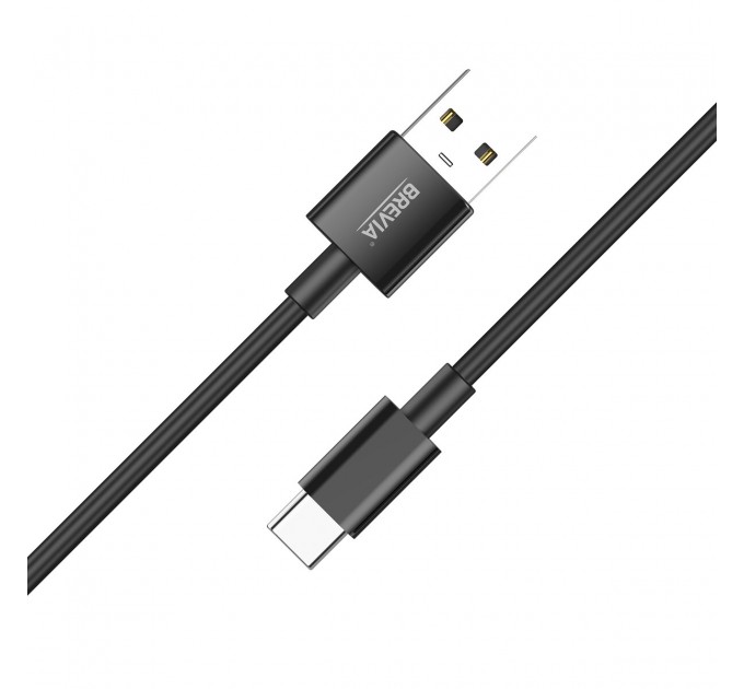 Кабель Brevia USB to Type-C 2,4А 1м, черный box, цена: 115 грн.