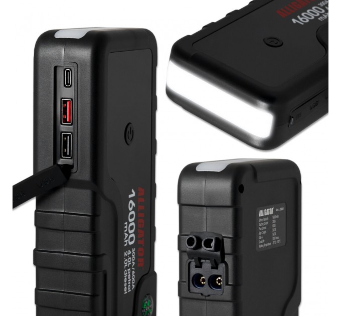 Пусковое устройство Alligator Jump Starter 300A/600A 16000mAh, цена: 2 641 грн.