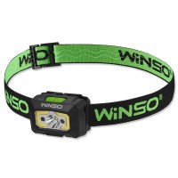 Фонарь налобный Winso 150Lm, 3W XPE+COB, 3xAAA с сенсором белый/красный