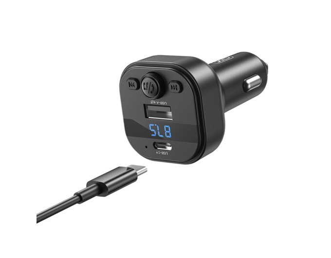 FM-трансмиттер XO BCC18 Smart Bluetooth+MP3 Type-C черный, цена: 259 грн.