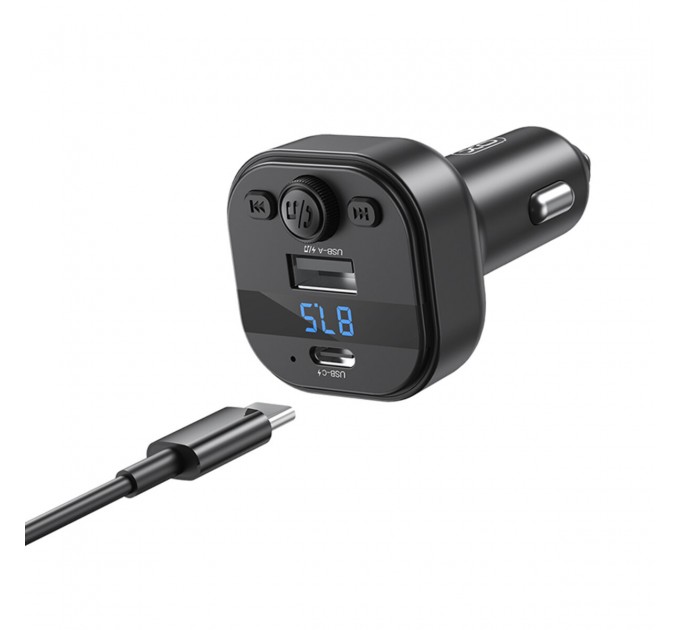 FM-трансмітер XO BCC18 Smart Bluetooth+MP3 Type-C чорний, ціна: 235 грн.