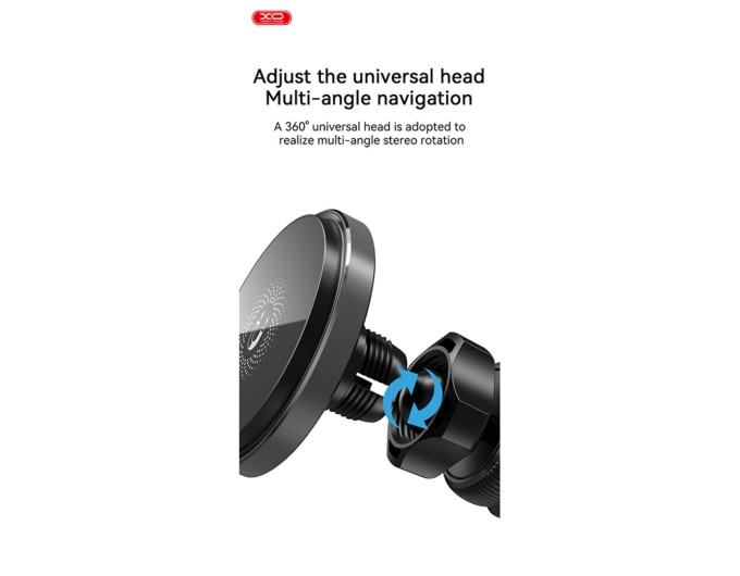 Тримач телефону автомобільний XO з бездротовою зарядкою CX015 15W Magnetic Car Air Outlet Wireless чорний, ціна: 649 грн.