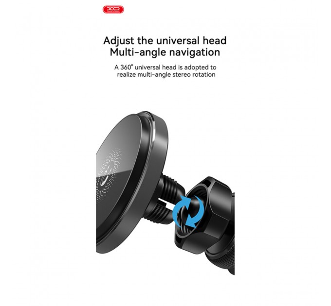 Держатель телефона автомобильный XO с беспроводной зарядкой CX015 15W Magnetic Car Air Outlet Wireless черный, цена: 590 грн.
