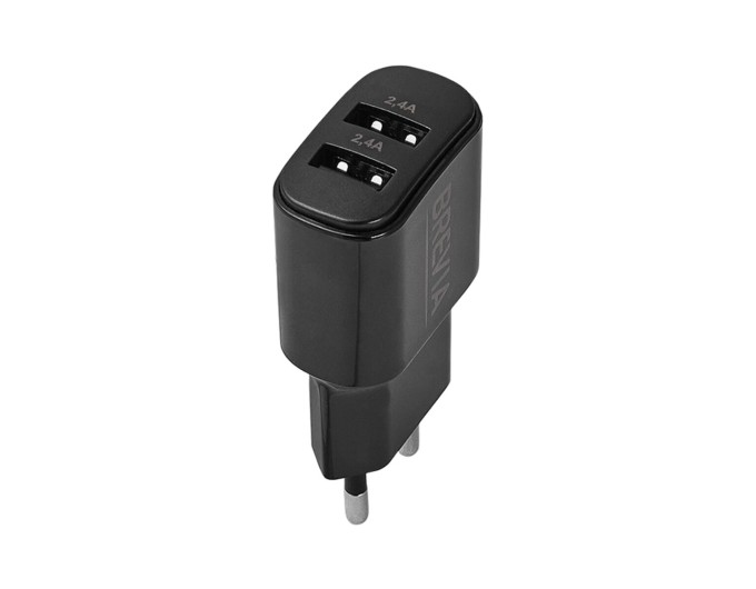 Сетевое зарядное устройство Brevia ePower 12W 2xUSB-A черный, цена: 233 грн.