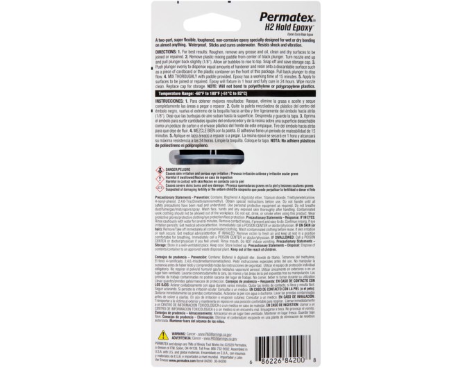 Эпоксидный клей Permatex Marine H2 Hold Epoxy 25мл, цена: 349 грн.