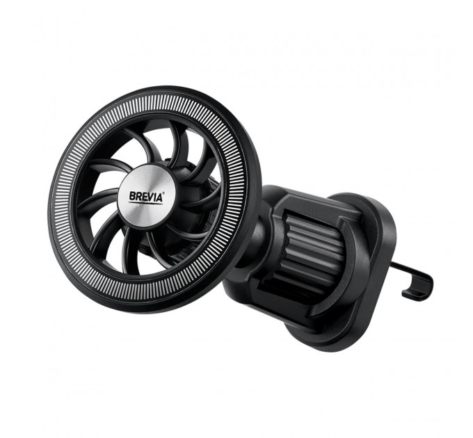 Держатель телефона автомобильный Brevia Air Vent Pro MagRING для дефлектора, магнитный Magsafe, черный, цена: 259 грн.