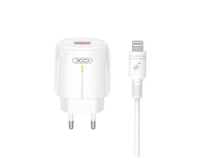 Сетевое зарядное устройство XO L112 QC18W + Lightning кабель белый, цена: 189 грн.