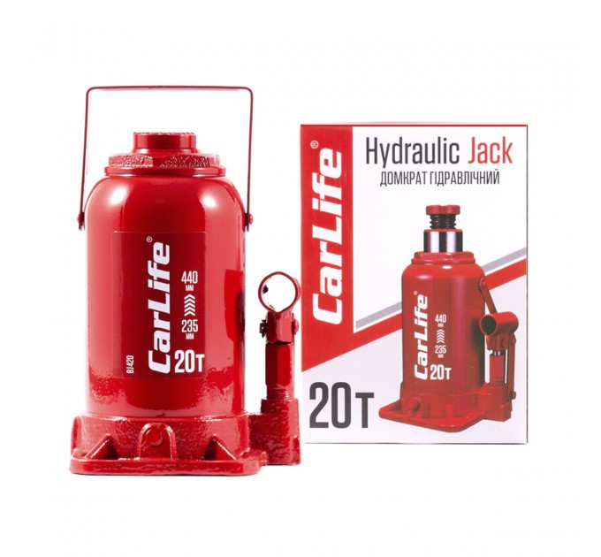 Домкрат гідравлічний пляшковий CarLife 20т 235-440мм, ціна: 1 958 грн.