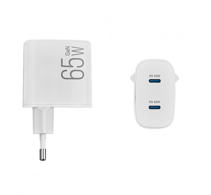 Сетевое зарядное устройство Brevia ePowerGaN PD65W 2xUSB-C белый, цена: 1 275 грн.