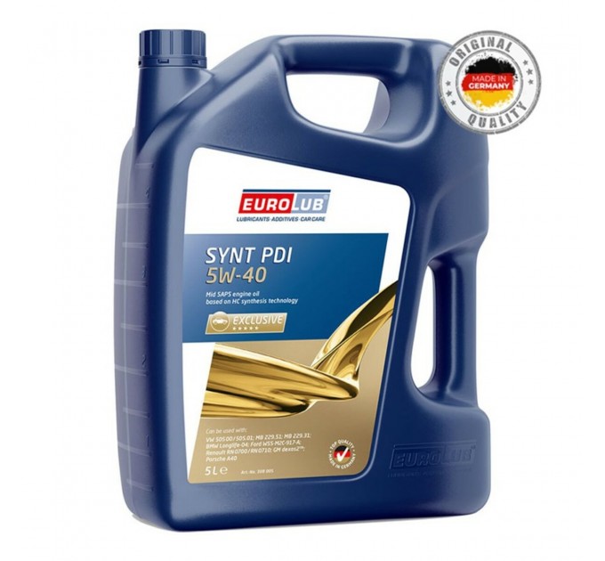 Моторное масло EuroLub SYNT PDI SAE 5W-40 5л, цена: 1 486 грн.