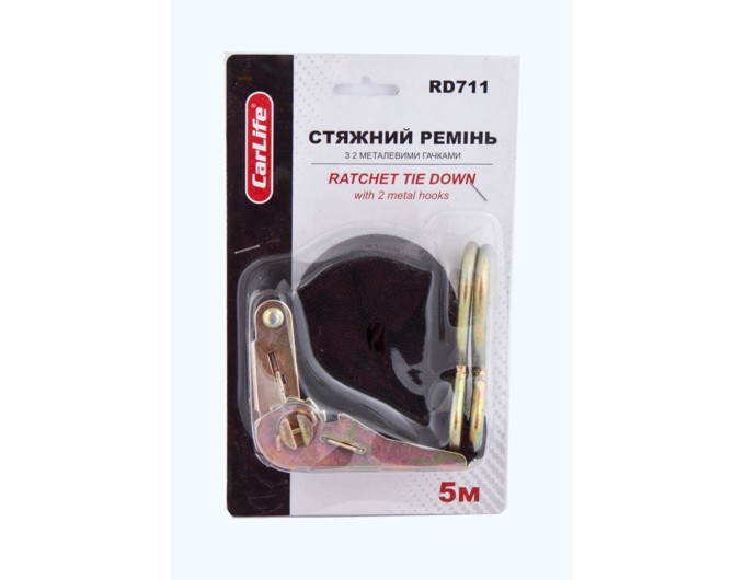 Стяжной ремень с замком CarLife 1т, 5м, цена: 262 грн.