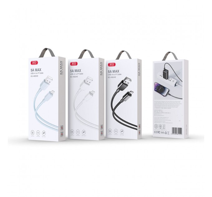 Кабель XO PVC Shiny Colorful USB to Lightning 1м черный, цена: 89 грн.