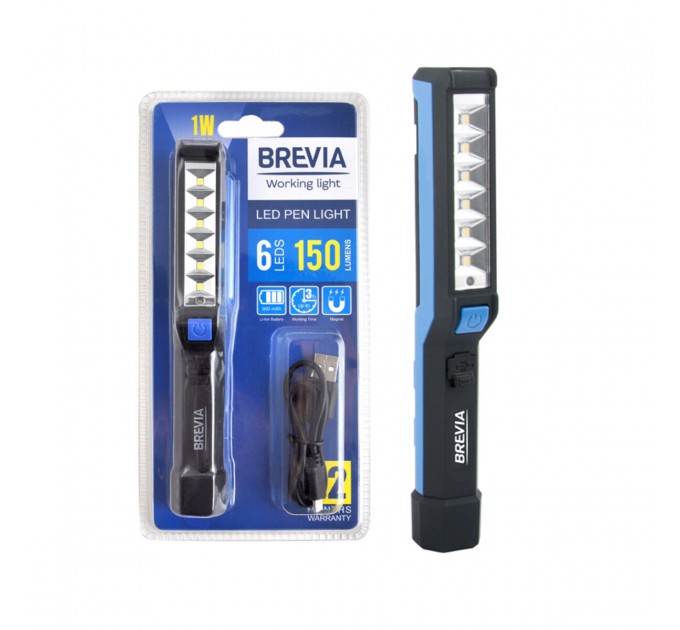 Фонарь инспекционный Brevia LED Pen Light 6SMD+1W LED 150lm 900mAh microUSB, цена: 476 грн.