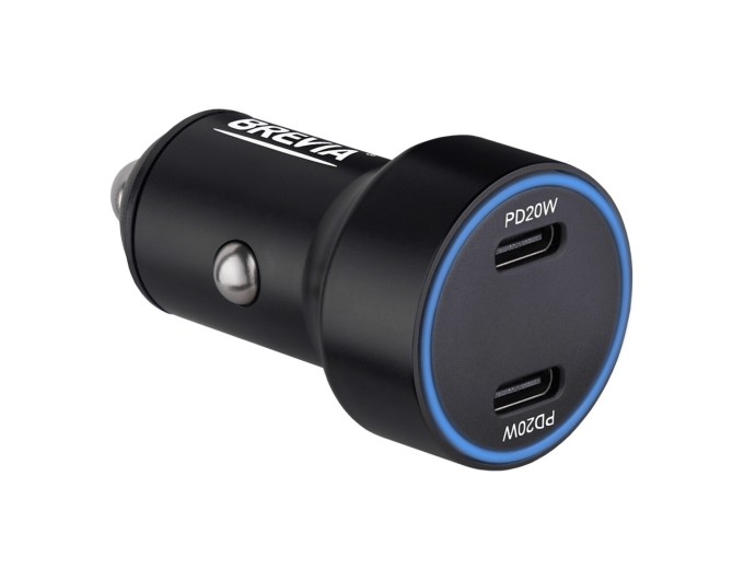 Автомобильное зарядное устройство Brevia ePower DualCharge Display 40W 2xUSB-C черный, цена: 482 грн.