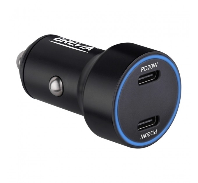 Автомобильное зарядное устройство Brevia ePower DualCharge Display 40W 2xUSB-C черный, цена: 471 грн.
