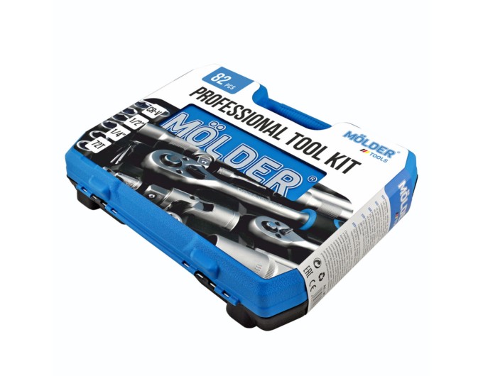 Профессиональный набор инструментов в кейсе MÖLDER 1/2", 1/4" 72 T, CR-V, 82ед., цена: 3 594 грн.