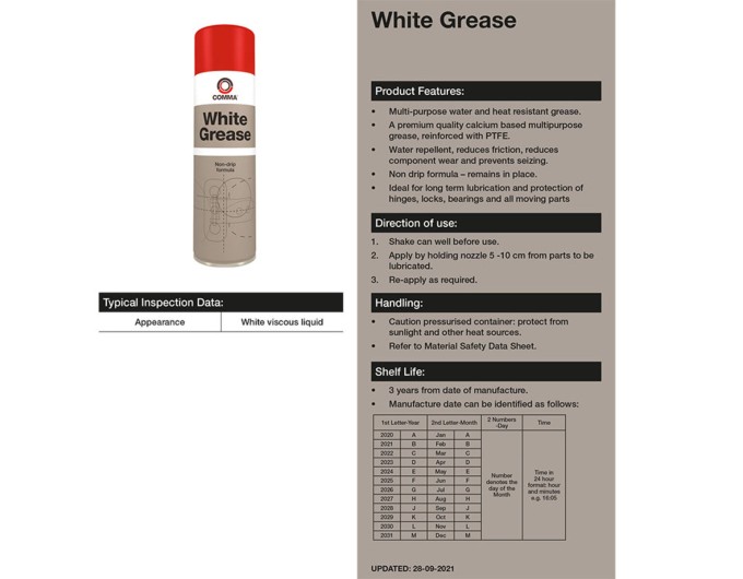 Смазка Comma White Grease жидкая литиевая белая 500мл, цена: 474 грн.
