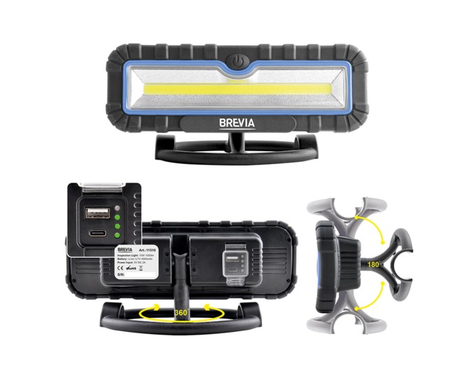 Лампа инспекционная Brevia LED 10W COB 1000lm 4000mAh Power Bank, type-C, цена: 1 822 грн.