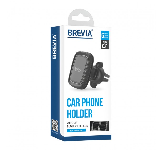 Держатель телефона автомобильный Brevia AirClip MagHold Plus на дефлектор 6 магнитов, цена: 269 грн.
