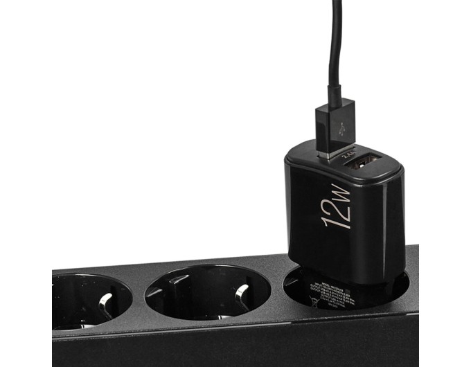 Сетевое зарядное устройство Brevia ePower 12W 2xUSB-A черный, цена: 233 грн.