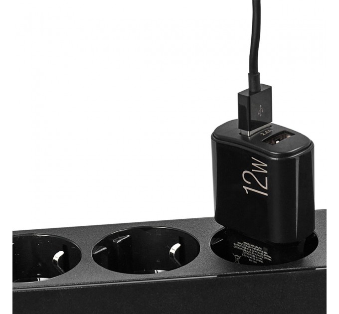 Сетевое зарядное устройство Brevia ePower 12W 2xUSB-A черный, цена: 228 грн.