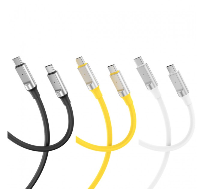 Кабель XO Liquid Silicone Type-C to Type-C 60W 1м белый, цена: 99 грн.