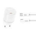 Сетевое зарядное устройство XO L150 30W Single USB-C + Lightning кабель белый, цена: 419 грн.