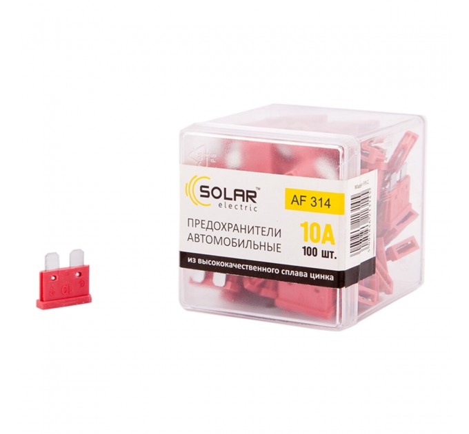 Набор предохранителей Solar "стандарт", цинковый сплав 10А, 100шт, цена: 170 грн.