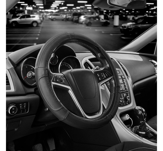 Чохол на кермо Carlife 39 - 41см, шкіра, чорний SW242L, ціна: 434 грн.