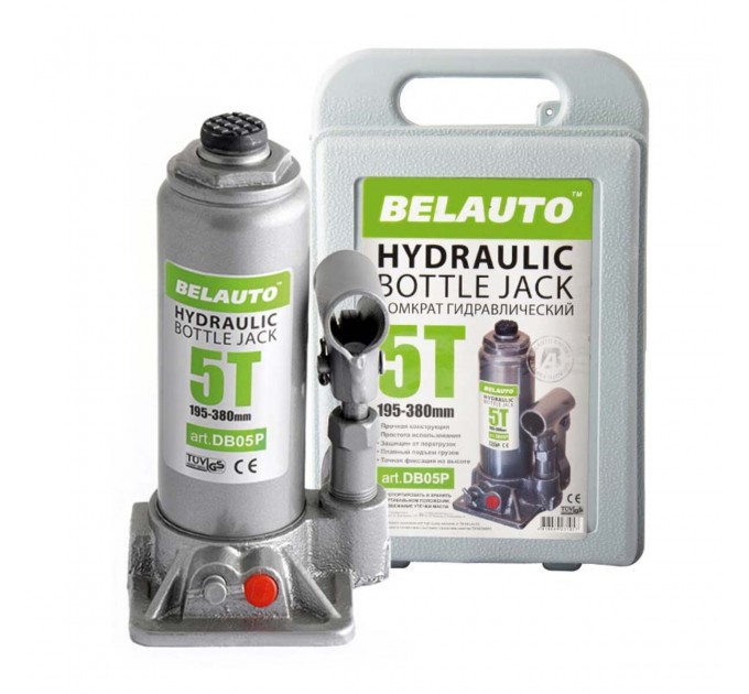 Домкрат гідравлічний пляшковий БелАвто 5т 195-380мм у кейсі, ціна: 1 096 грн.